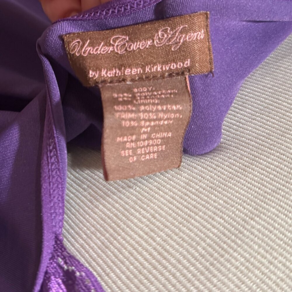 Kathleen Kirkwood Under Cover Agent Purple/Tan Lace Sleeveless Cami Tank Top - Picture 4 of 5